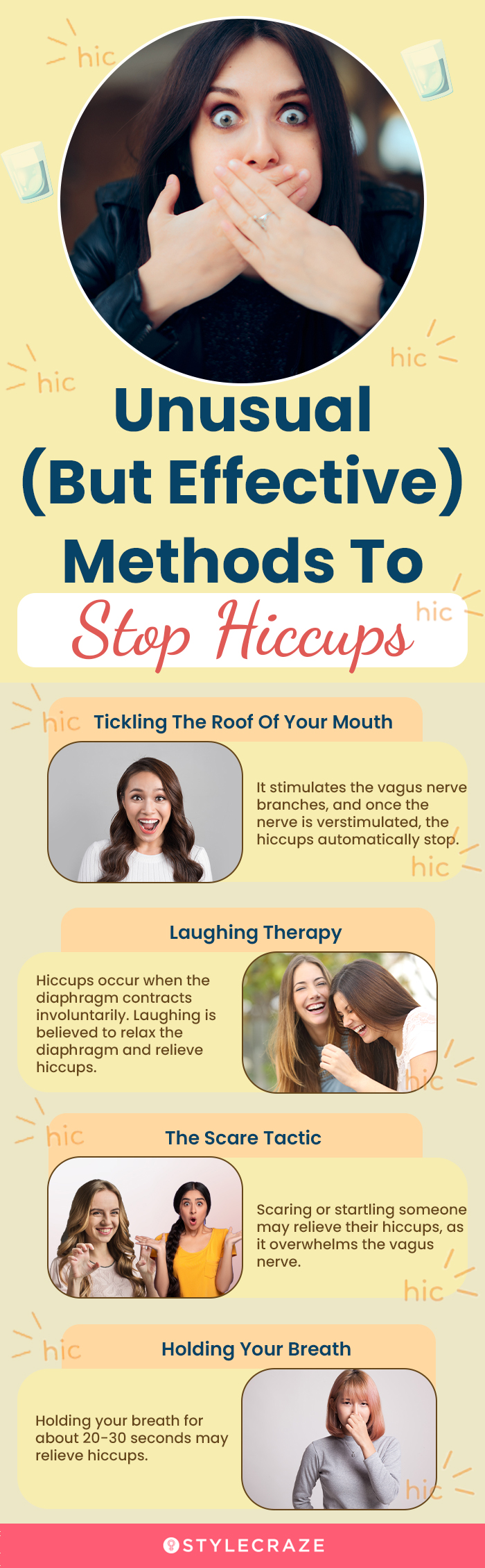 unusual (but effective) methods to stop hiccups (infographic)
