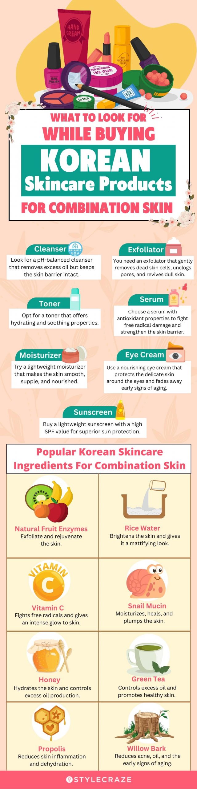 What To Look For While Buying Korean Skincare For Combination Skin (infographic)