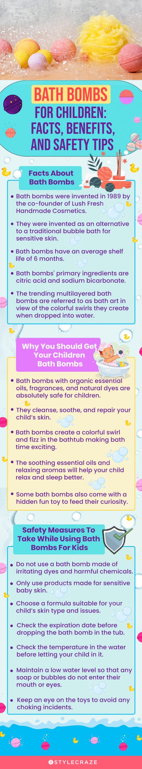 Bath Bombs For Children - Facts, Benefits, And Safety Tips (infographic)