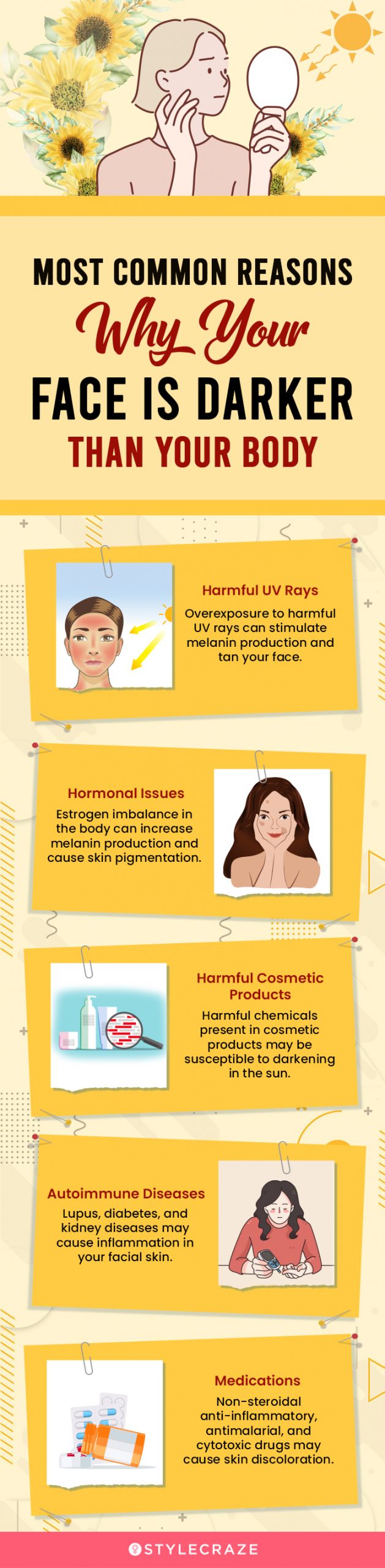 most common reasons why your face is darker than your body (infographic)