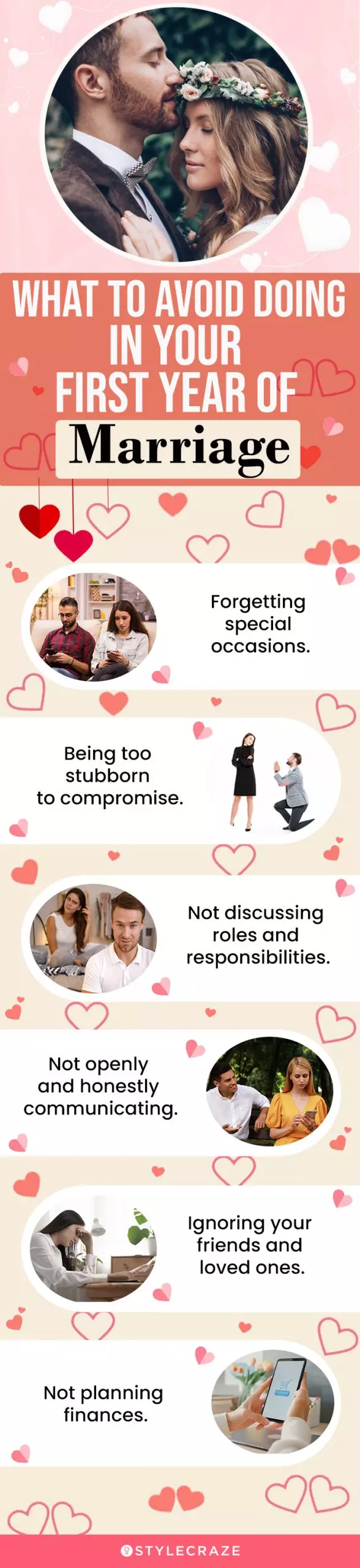 what to avoid doing in your first year of marriage (infographic)