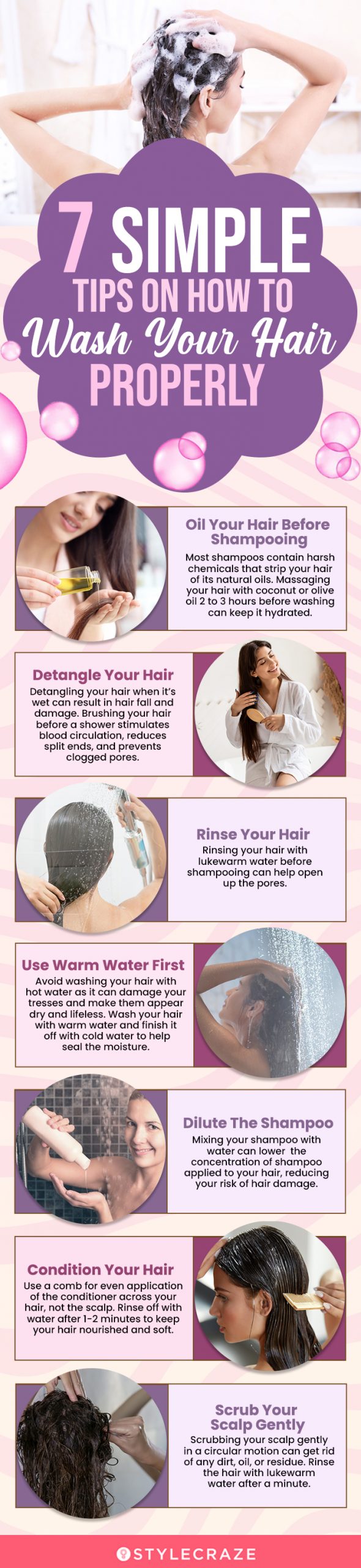 7 simple tips on how to wash your hair properly [infographic]