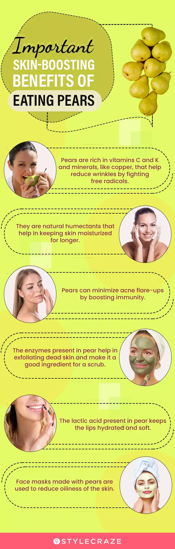 important skin boosting benefits of eating pears (infographic)
