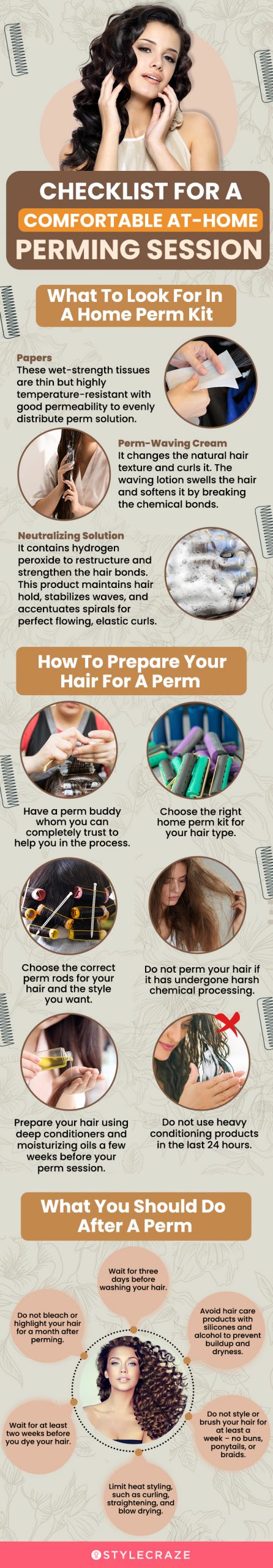 Checklist For A Comfortable At-Home Perming Session (infographic)