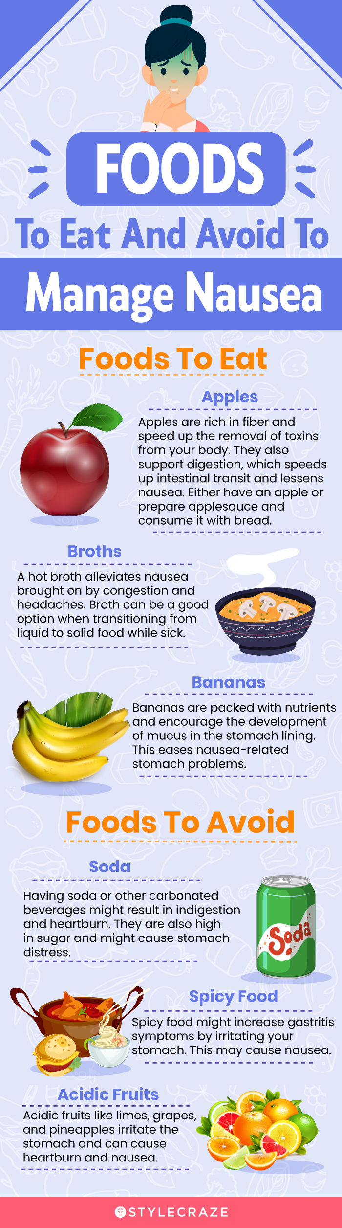 foods to eat and avoid to manage nausea (infographic)