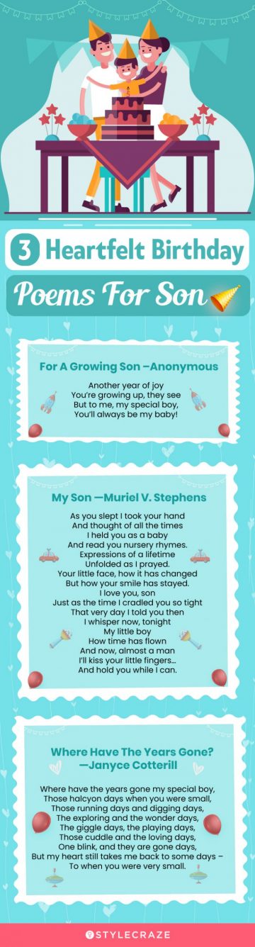 3 heartfelt birthday poems for son (infographic)