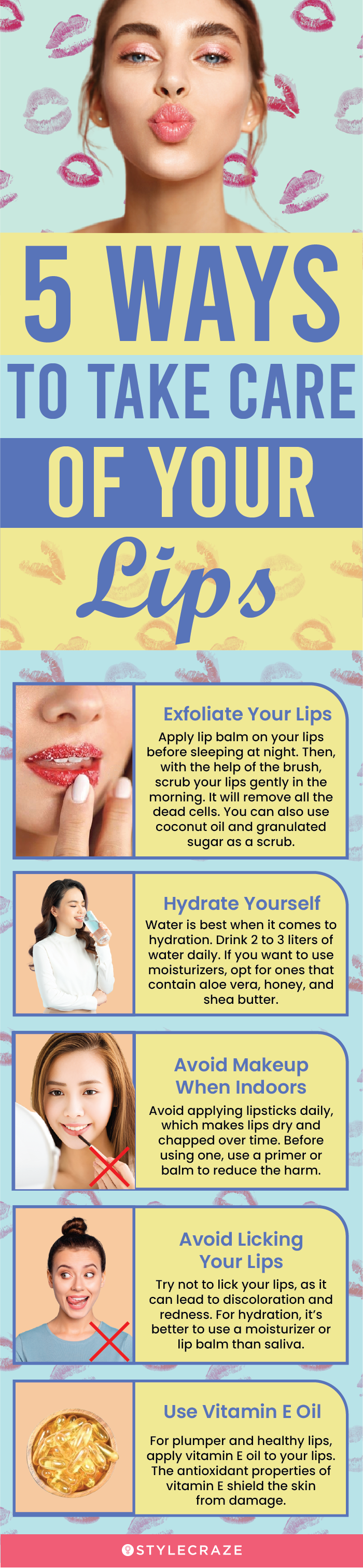 5 ways to take care of your lips (infographic)