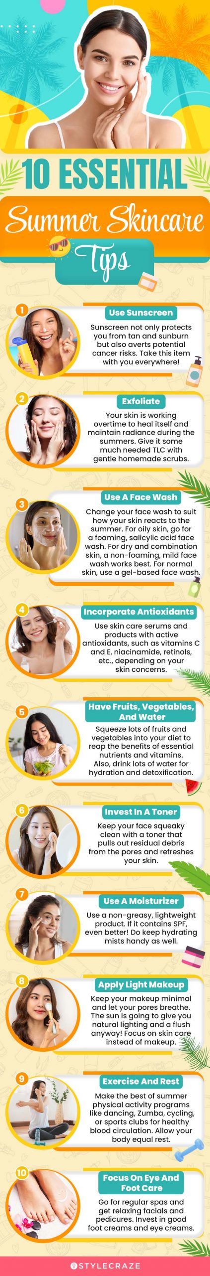 10 essential summer skincare tips(infographic)