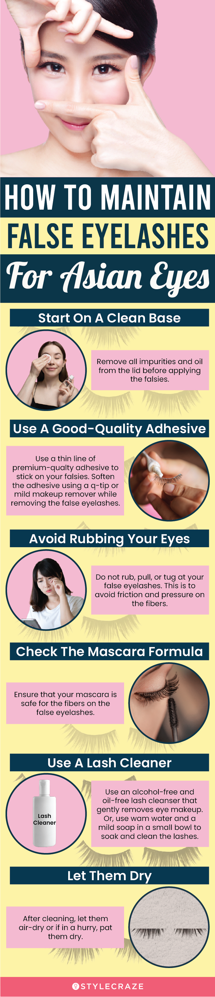 How To Maintain False Eyelashes For Asian Eyes (infographic)