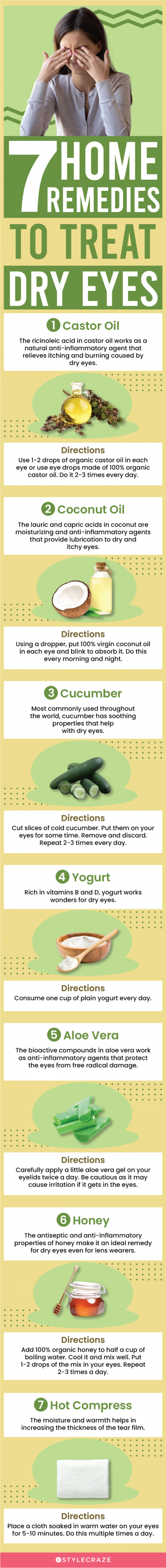 7 home remedies to treat dry eyes (infographic)