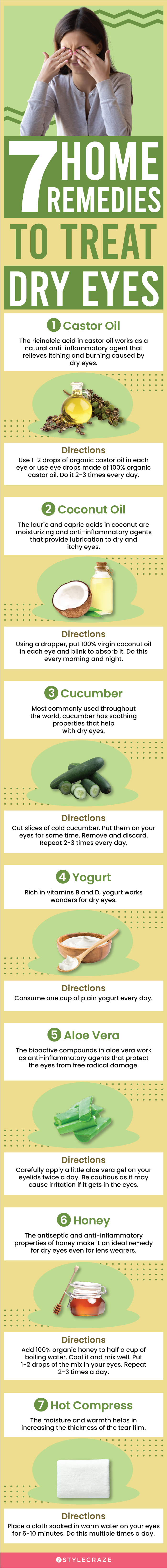 7 home remedies to treat dry eyes (infographic)