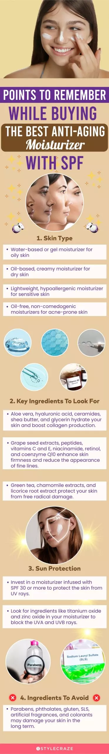 Points To Remember While Buying The Best Anti-Aging Moisturizer With SPF (infographic)