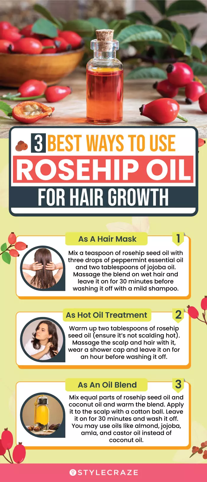 3 best ways to use rosehip oil for hair growth (infographic)