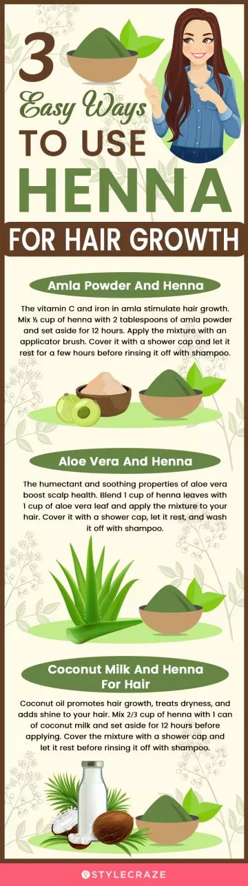 3 easy ways to use henna for hair growth (infographic)