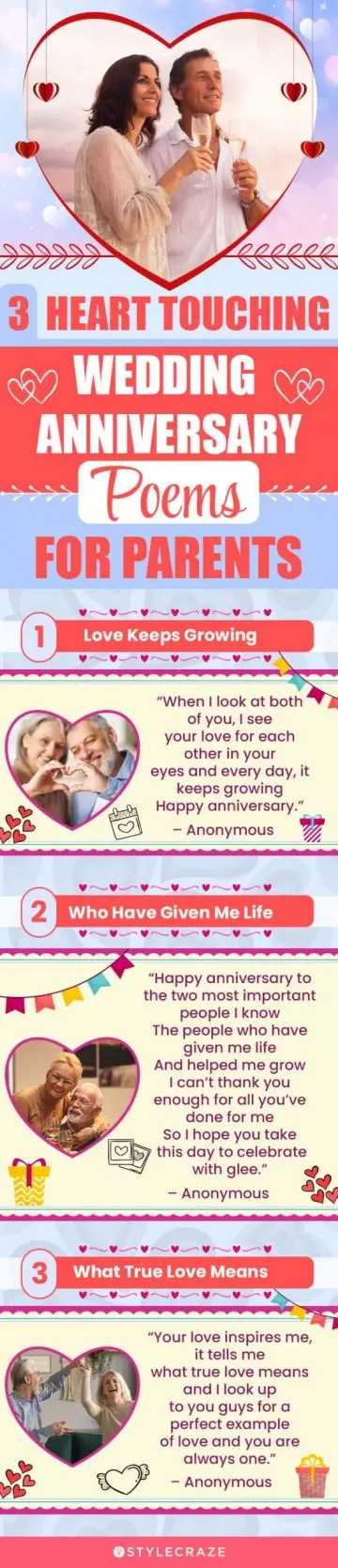 3 heart touching wedding anniversary poems for parents (infographic)