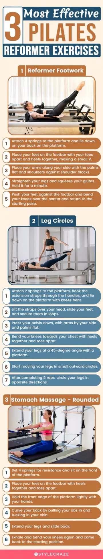 3 most effective pilates reformer exercises (infographic)