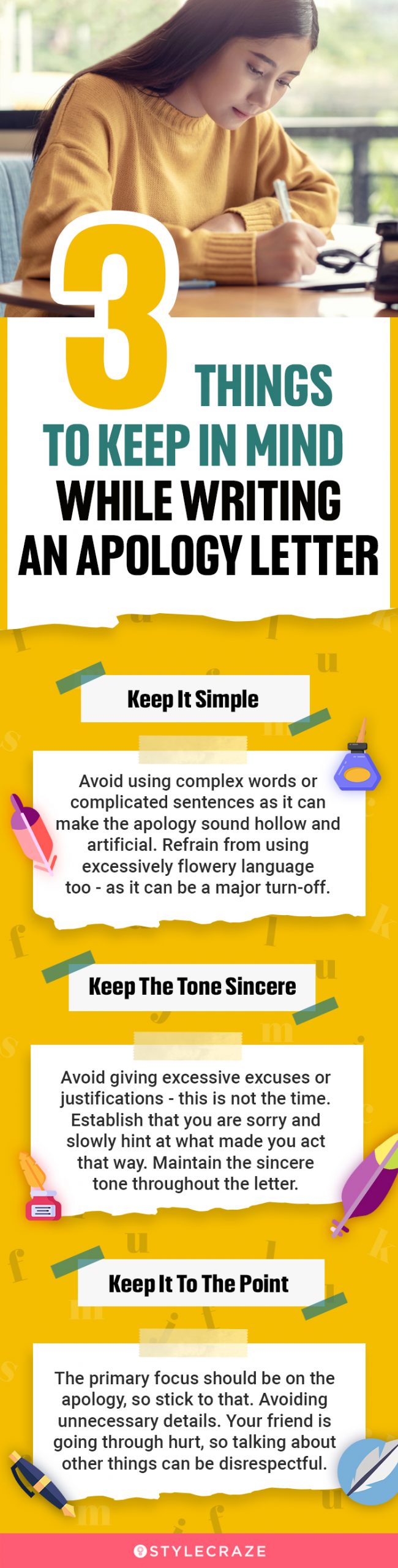 3 things to keep in mind while writing an apology letter (infographic)