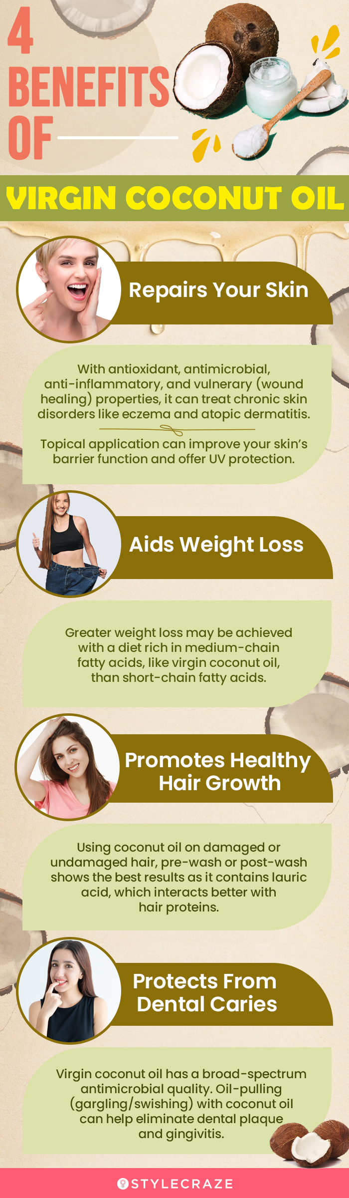 4 benefits of virgin coconut oil (infographic)