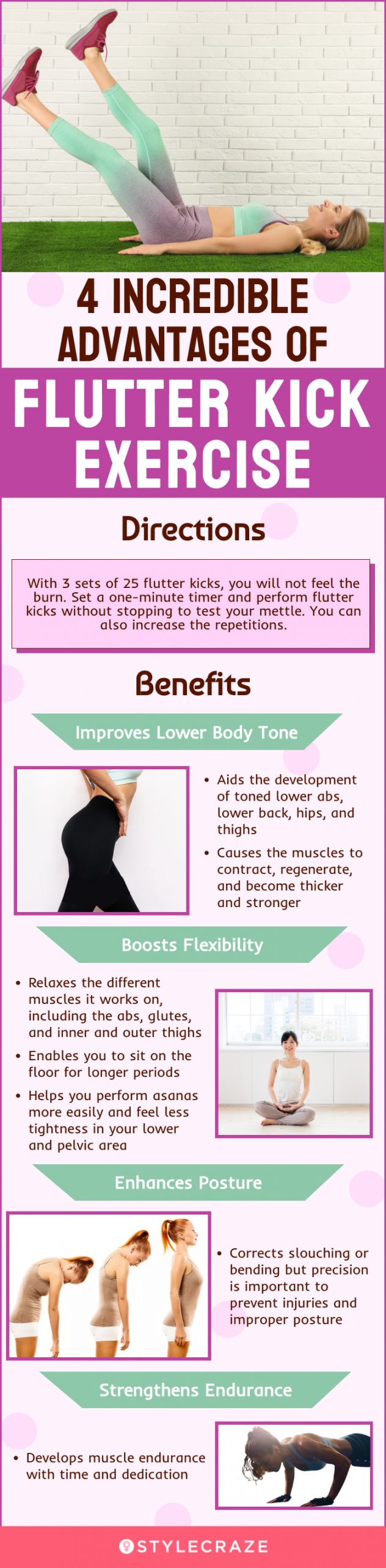 4 incredible advantages of flutter kick exercise(infographic)