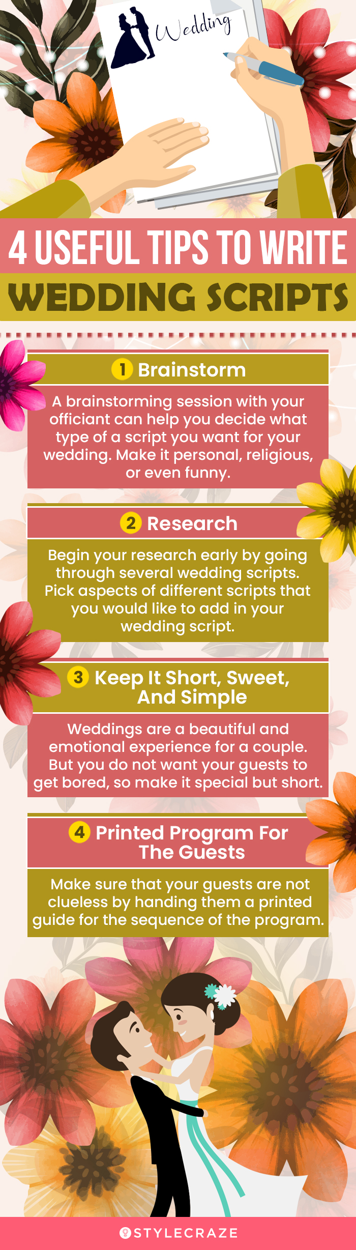4 useful tips to write wedding scripts (infographic)
