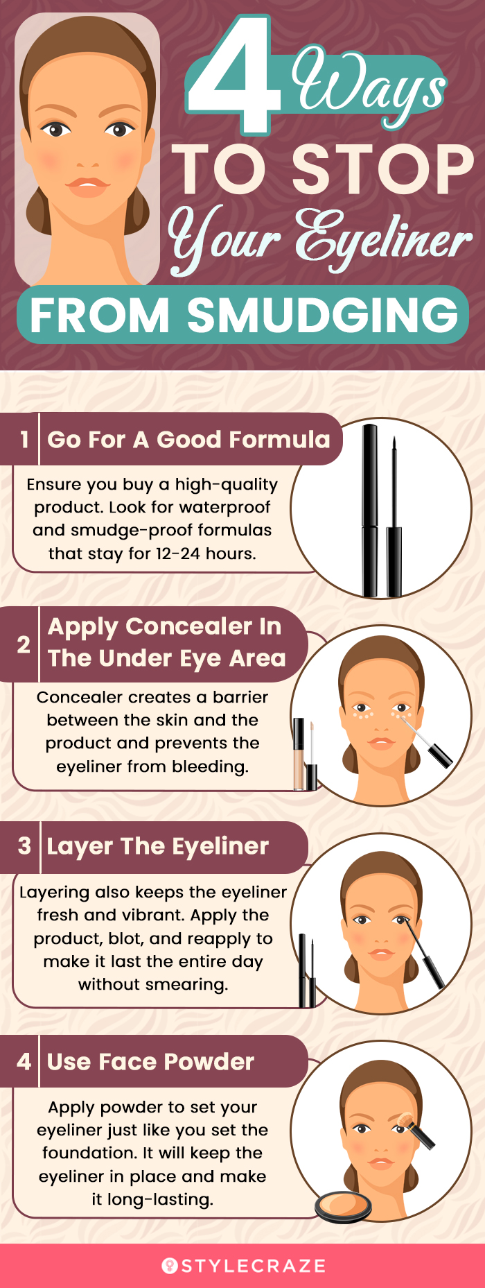 4 ways to stop your eyeliner from smudging (infographic)