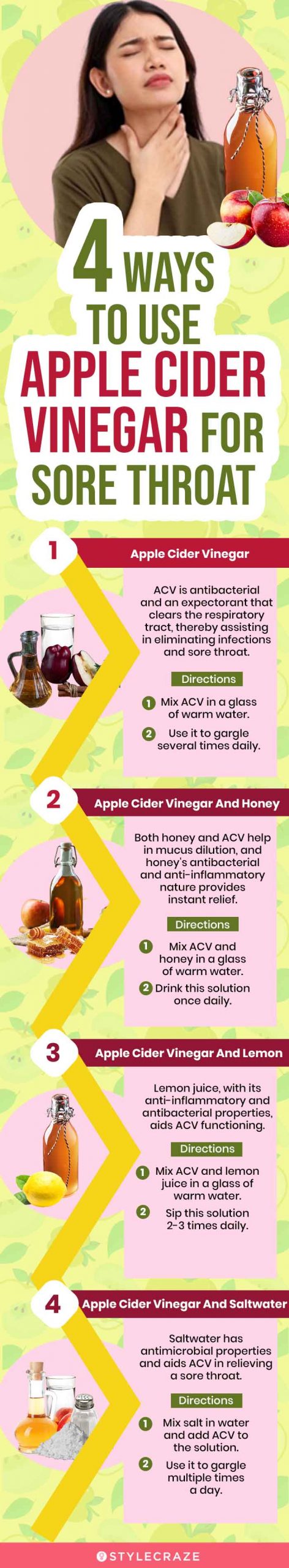 4 ways to use apple cider vinegar for sore throat [infographic]