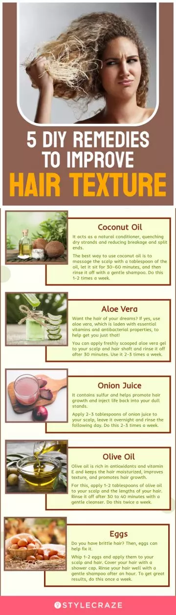 5 diy remedies to improve hair texture(infographic)