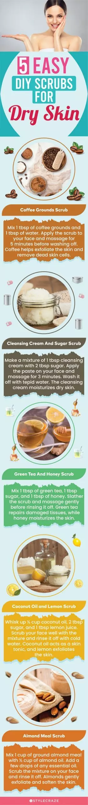 5 easy diy scrubs for dry skin (infographic)
