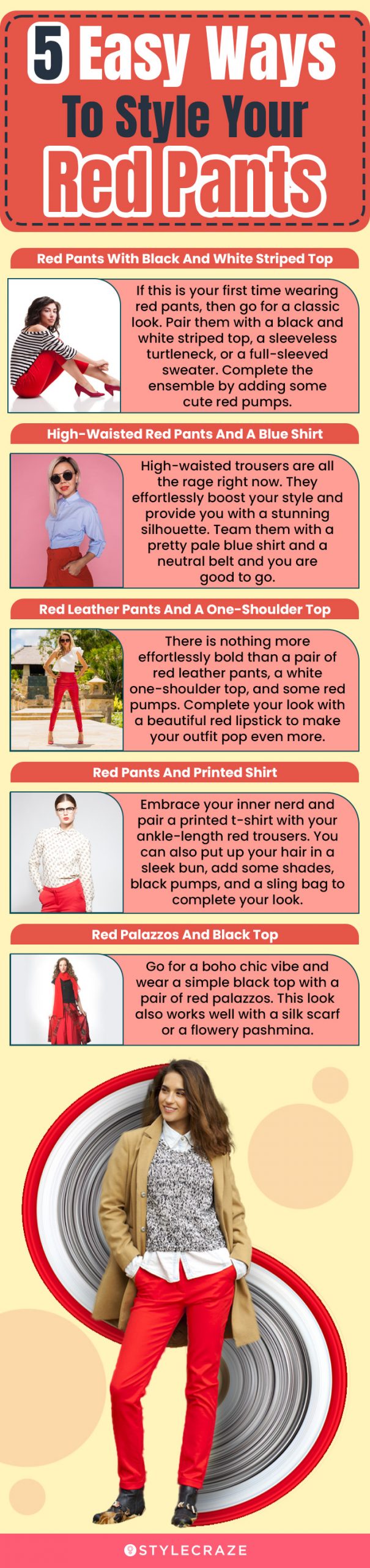 5 easy ways to style your red pants (infographic)