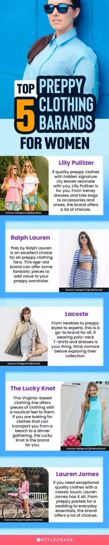 5 preppy clothing brands (infographic)