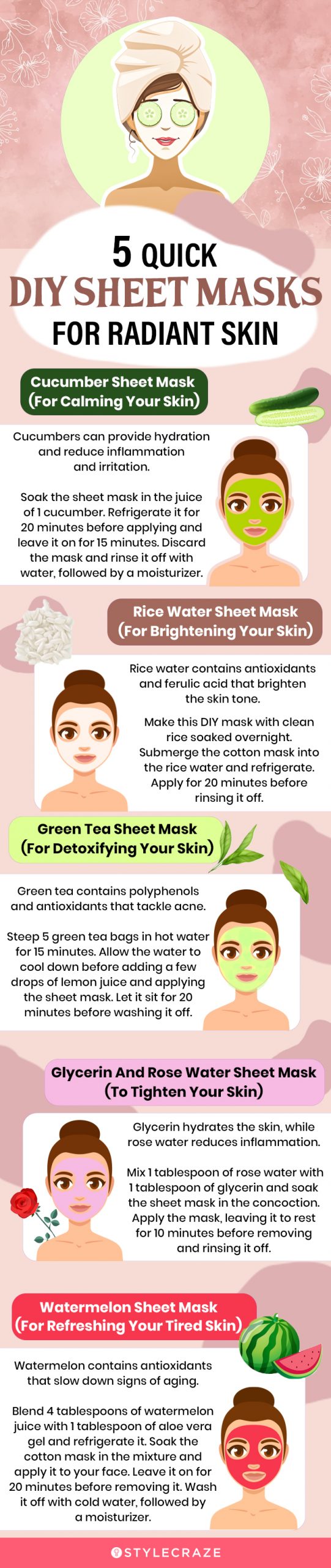 5 quick diy sheet masks for radiant skin (infographic)