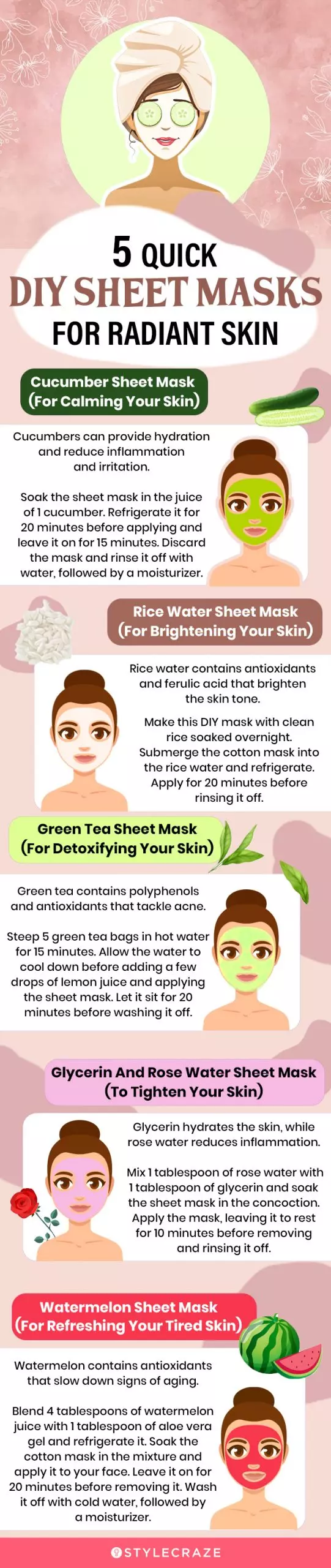 5 quick diy sheet masks for radiant skin (infographic)