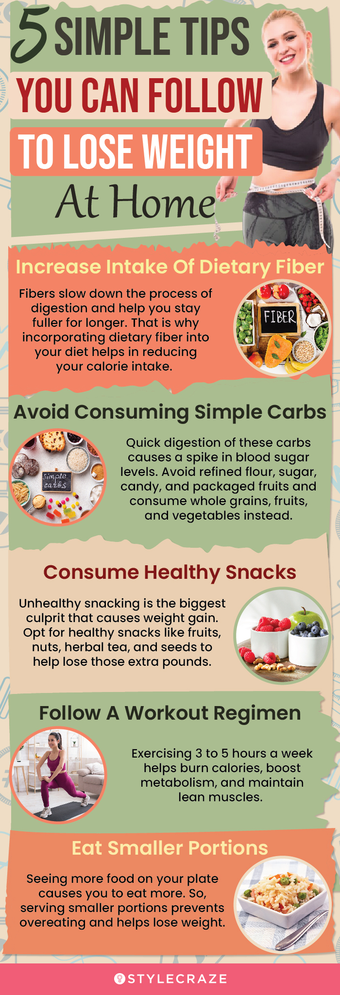 5 simple tips you can follow to lose weight at home (infographic)