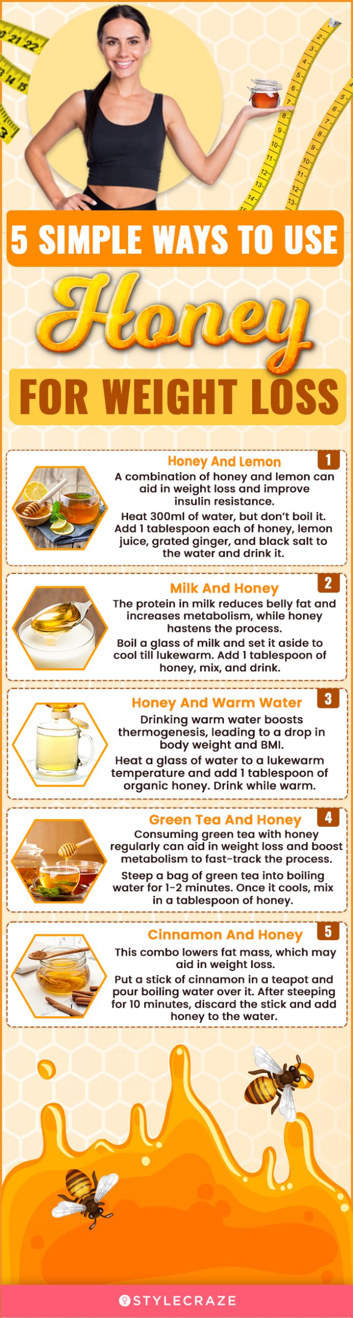 5 simple ways to use honey for weight loss (infographic)