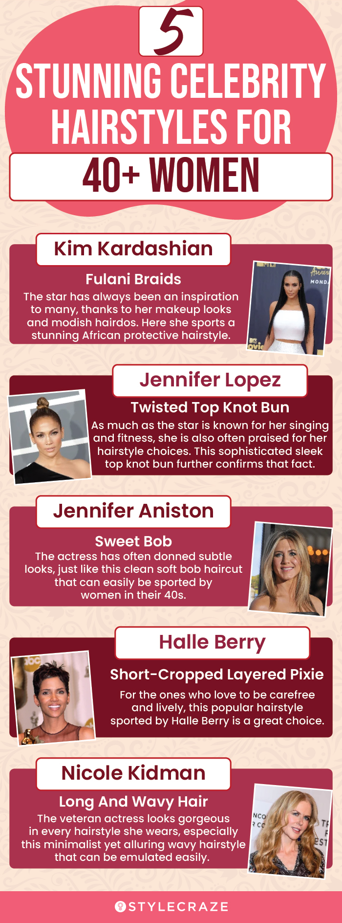 5 stunning celebrity hairstyles for 40+ women (infographic)