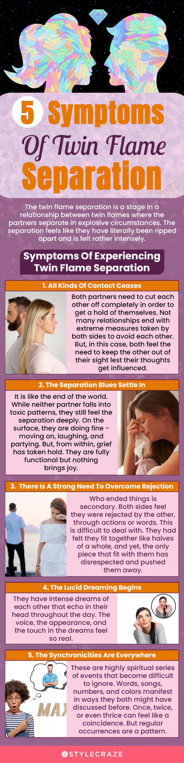 5 symptoms of twin flame separation (infographic)
