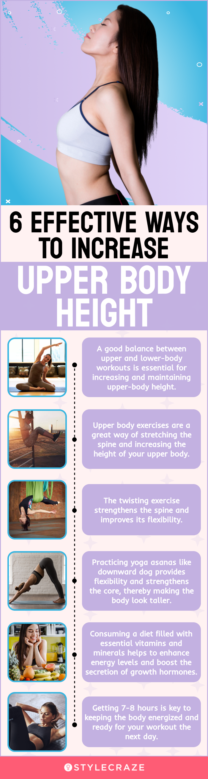 6 effective ways to increase upper body height (infographic)