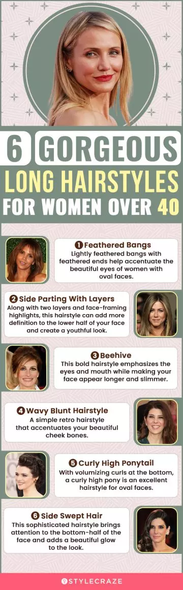 6 gorgeous long hairstyles for women over 40 (infographic)