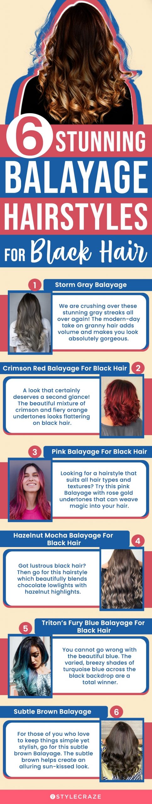 6 stunning balayage hairstyles for black hair (infographic)