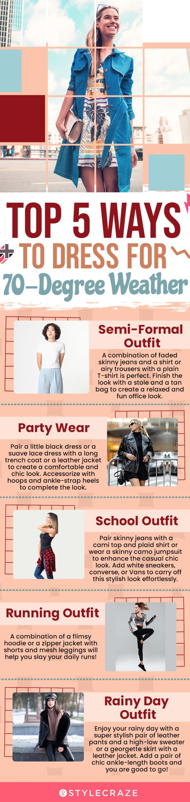 top 5 ways to dress for 70 degree weather (infographic)