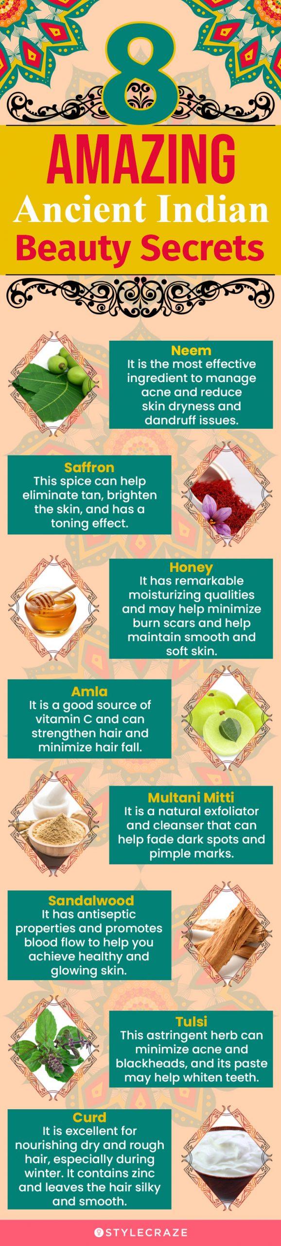 8 amazing ancient indian beauty secrets (infographic)