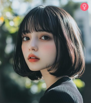 A Japanese girl with a short bob hairstyle