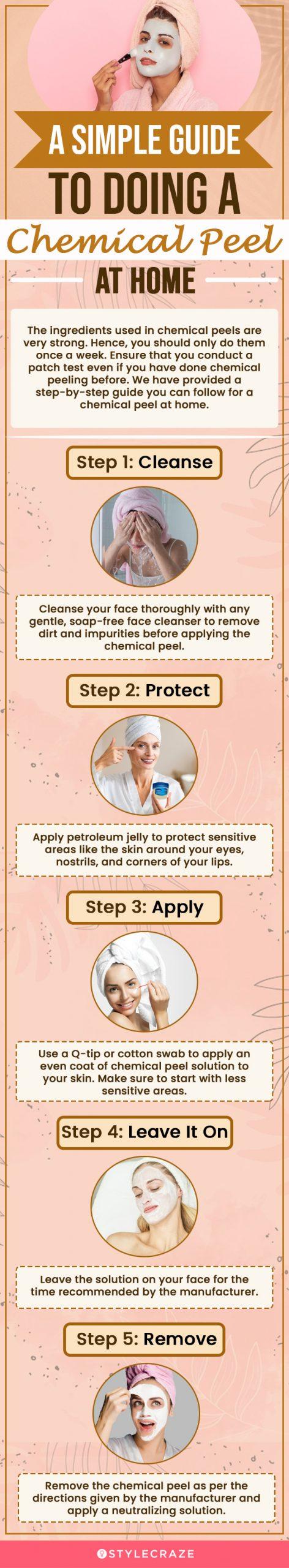 a simple guide to doing a chemical peel at home (infographic)