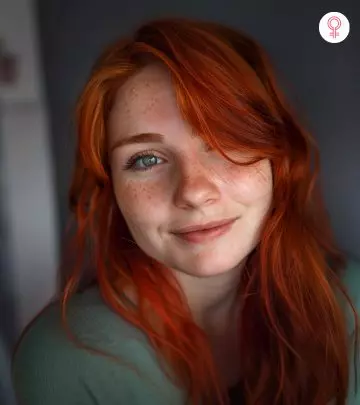 A woman with red colour hair