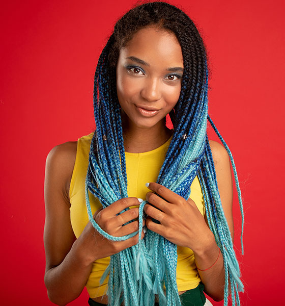 Aqua blue ombre box braids crochet braids