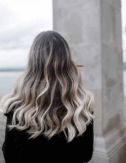Faded ash brown hair color