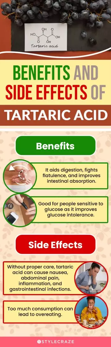 benefits and side effects of tartaric acid (infographic)