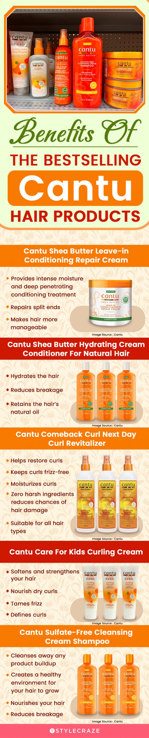 Benefits Of The Bestselling Cantu Hair Products (infographic)
