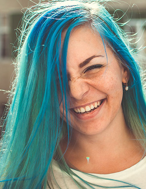 Blue ocean hairstyle for thick hair