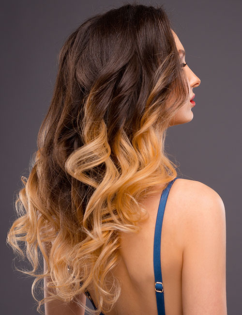 Bronde mix hairstyle for thick hair